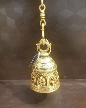 Brass Antique Bell Large Idol 30″