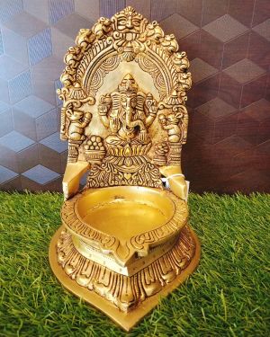 Brass Ganesha Big Diya / Pure & Antique