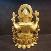 Lotus Designer Ganesha | Brass God Statue | Pure & Antique 12″