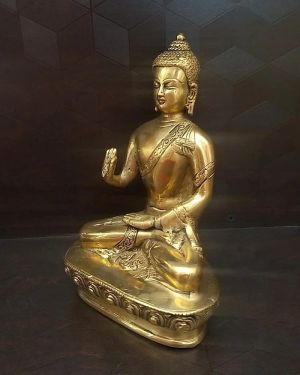 Brass Buddha Idol 10″ / Pure & Antique