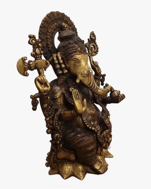 Brass Desinger Brown Ganesha Idol Pure & Antique