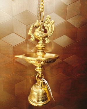 Brass Annam Hanging Diya One Face- 25″