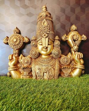 Brass Thirupati Balaji Venkateswara Perumal Idol , Pure & Antique 18.5″