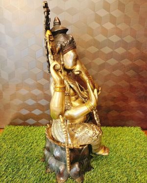 Brass Ganapathy statue With Three Tone Color Finish  Pure & Antique