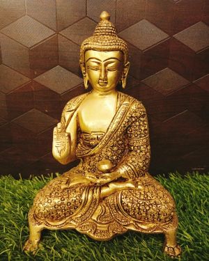 Brass Designer Buddha Idol 9″ , Pure & Antique