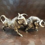 Brass Bull Set Idol Antique Finish 4.5″