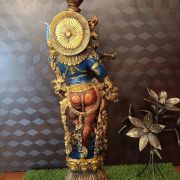 Brass Krishna Big Idol with Color 30″ / Pure & Antique