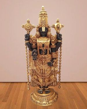 Brass Tirupati Balaji Statue , Black Antique Finish / Pure & Antique “4” Feet