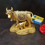 Pure Brass Kamadhenu With Lakshmi Ganesha Design 4″