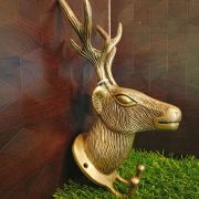 Brass Deer Face Wall Mount 8″