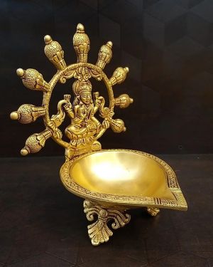 Brass Designer Gajalakshmi Diya 8″