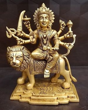 Brass Durgai Amman Golden Finish , Pure & Antique  8″