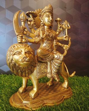 Brass Big Durga Amman Statue , Pure & Antique 10.5″