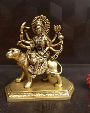 Brass Durgai Amman Matt Finish , Pure & Antique 5″