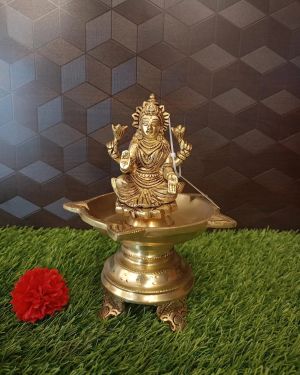 Buy Brass Five Face Lakshmi Diya Lamp8″