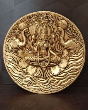 Buy Brass Gajalakshmi  Wall Mount 7.5″ for Pooja,Home decor,Online at Best Price Coimbatore,India