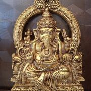 Brass Ganesha with Thiruachi Wall mount 11.5″