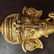 Buy Brass Ganesha Face wirh Lakshmi Wall Mount 9″ for Pooja, Homedecor online antique Shop Coimbatore,India