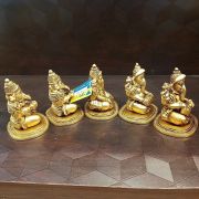 Brass Ganesha Musical set Idol 4″ / Pure & Antique