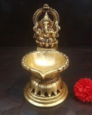 Brass Ganesha with Arch Diya Idol 7″