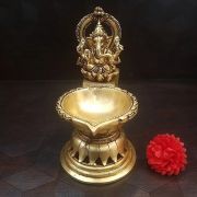 Brass Ganesha with Arch Diya Idol 7″