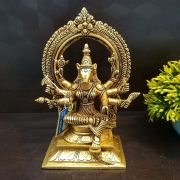 Brass Varahi Amman With Designer Arch Statue 9.5″ , Pure & Antique