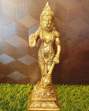 Brass Standing Hanuman Statue 9.5″ , Pure & Antique