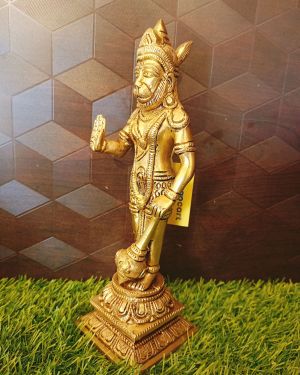 Brass Standing Hanuman Statue 9.5″ , Pure & Antique