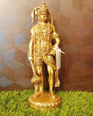 Brass Big Hanuman Idol , Pure & Antique 10.5″