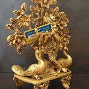 Buy Brass Krishna With Tree and Peacock 8″ for Pooja, Gifts Online at Best Price Coimbatore,India