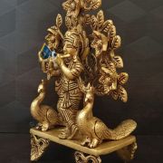 Buy Brass Krishna With Tree and Peacock 8″ for Pooja, Gifts Online at Best Price Coimbatore,India