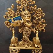 Buy Brass Krishna With Tree and Peacock 8″ for Pooja, Gifts Online at Best Price Coimbatore,India