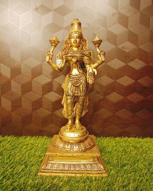 Brass Lakshmi For Wealth 13.5″ , Pure & Antique