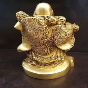 Brass Laughing Buddha Big Idol , Pure & Antique 10″