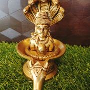 Brass Sivan Face On Lingam With Snake And Nandhi Idol / Pure & Antique