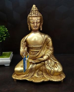 Brass Buddha Idol 9.5″ / Pure & Antique