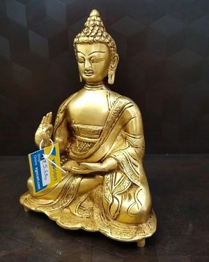 Brass Buddha Idol 9.5″ / Pure & Antique