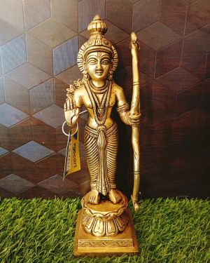 Brass Lord Ramar Idol For Pooja 10″