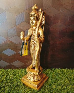 Brass Lord Ramar Idol For Pooja 10″