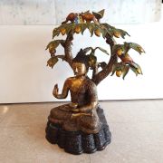 Brass Mango Tree Buddha Big Idol 30″ / Pure & Antique