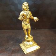 Brass Manikkavasakar Idol , Pure & Antique 9″