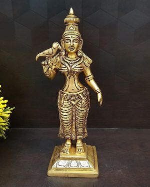 Brass Sitting Sivagami Thaayar Statue , Pure & Antique 10″