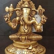 Brass Oval Base Ganesha Statue , Pure & Antique 6″