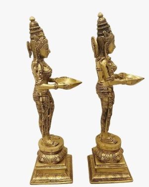 Brass Paavai Diya Idol 16″ , Pure & Antique