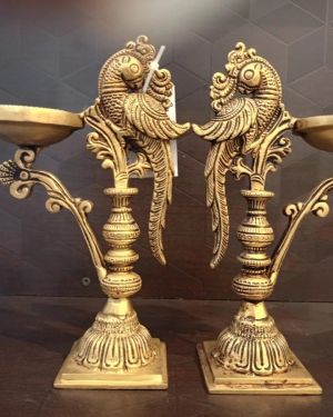 Brass Decor Parrot Diya , Pure & Antique