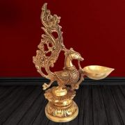 Brass Designer Annam Diya 12″