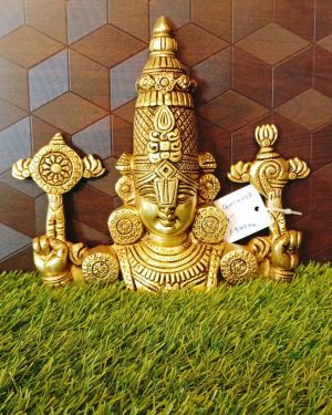 Brass Superfine Balaji Perumal Statue , Pure & Antique 9″