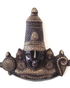 Brass Perumal Wall Hanging Black Antique Finish 14″