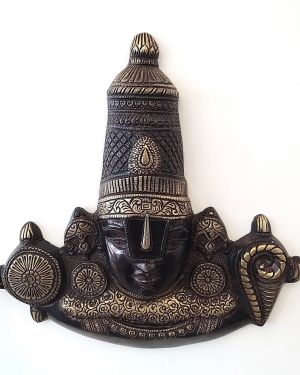 Brass Perumal Wall Hanging Black Antique Finish 14″