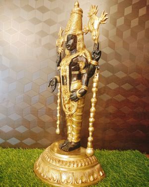 Brass Perumal With Black Color , Pure & Antique 23″